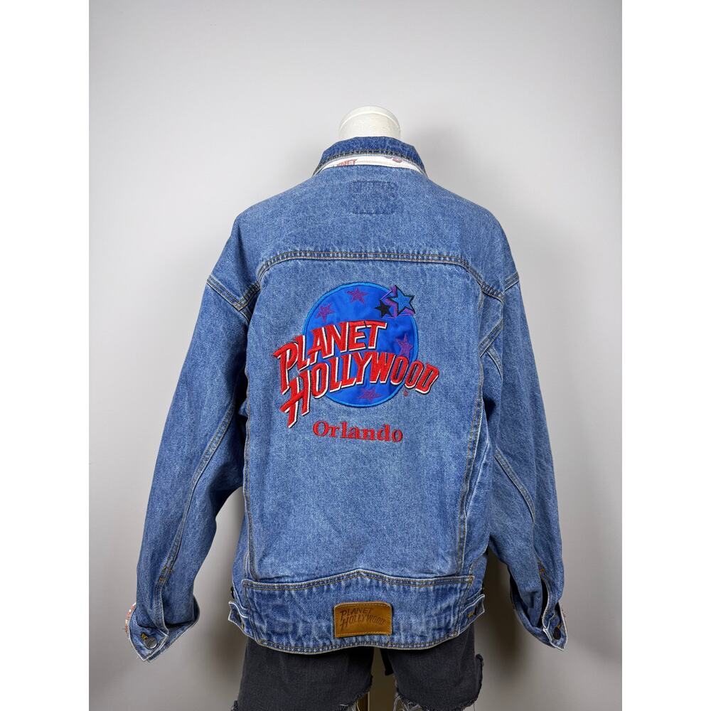 Vintage Planet Hollywood Orlando Denim Jacket 1991 Large 90s